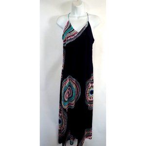Old Navy Womens Maxi Dress XS Sleeveless Bohemian‎ Blue Geometric Aline Hippie
